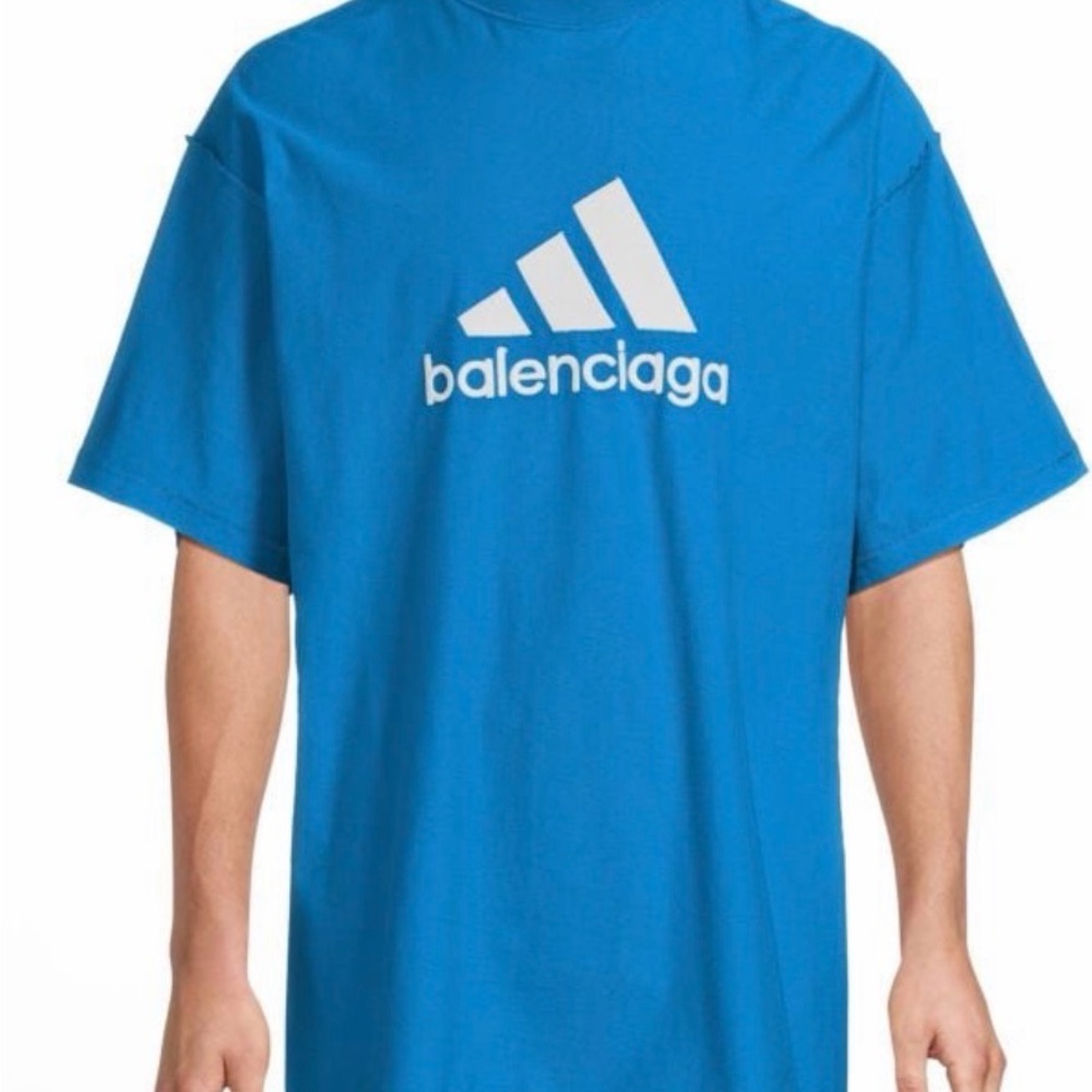 Balenciaga Vibrant Blue Logo Tee